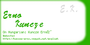 erno kuncze business card